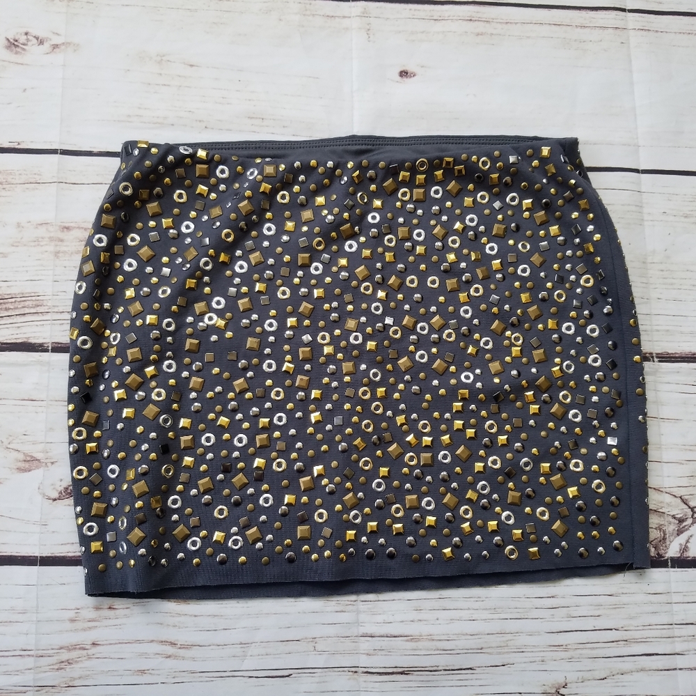 Bailey44 Studded Rivet Neurosis Punk Mini Skirt